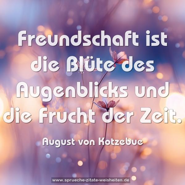 Freundschaft ist die Blüte des Augenblicks
und die Frucht der Zeit.