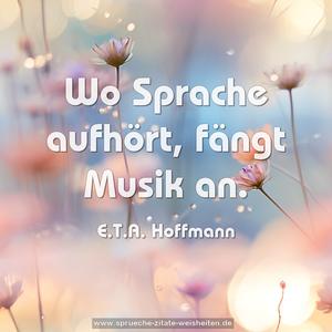 Wo Sprache aufhört, fängt Musik an.
