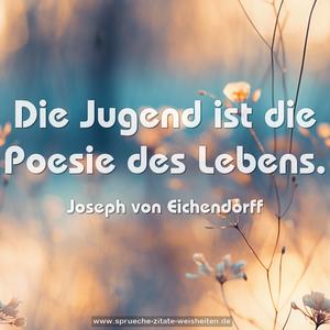 Die Jugend ist die Poesie des Lebens.