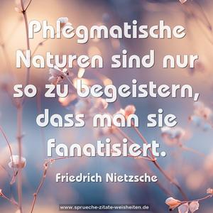 Phlegmatische Naturen sind nur so zu begeistern,
dass man sie fanatisiert.