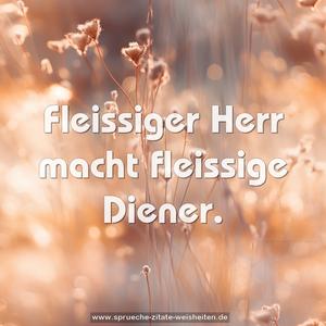 Fleissiger Herr macht fleissige Diener.