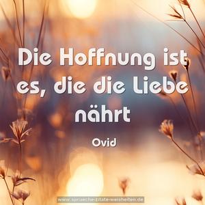 Die Hoffnung ist es, die die Liebe nährt